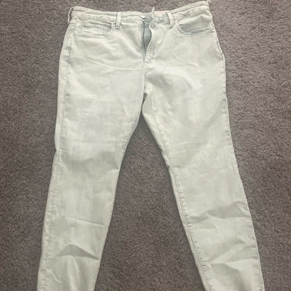 cute green jean pants